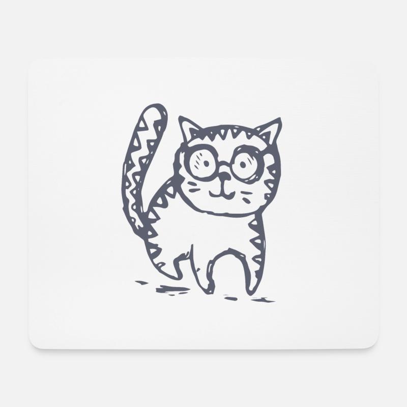 Katze - Mousepad (Querformat) - Weiß