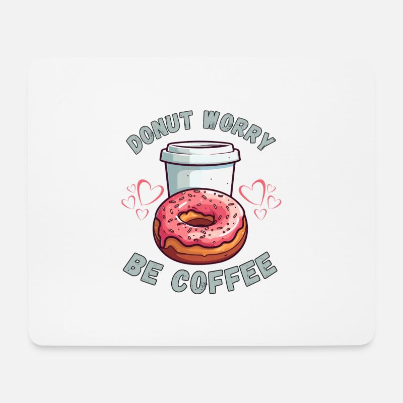 Kaffee & Donut-Träume - Mousepad (Querformat) - Weiß