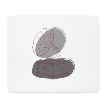 « Gramophone », Boho Line Art Design, série « Music » - Tapis de souris (format paysage) - blanc - Devant