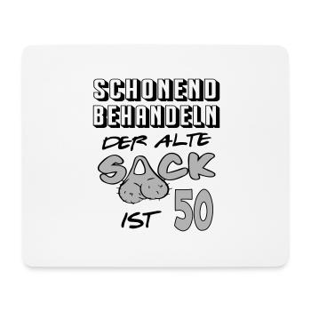 Geburtstag 50 Schonend behandeln Alter Sack ist 50 - Mousepad (Querformat) - Weiß - Vorne