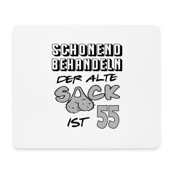 Geburtstag 55 Schonend behandeln Alter Sack ist - Mousepad (Querformat) - Weiß - Vorne
