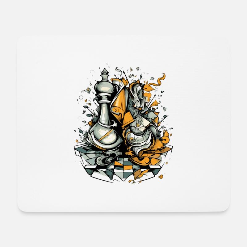 Abstraktes Schach - Mousepad (Querformat) - Weiß