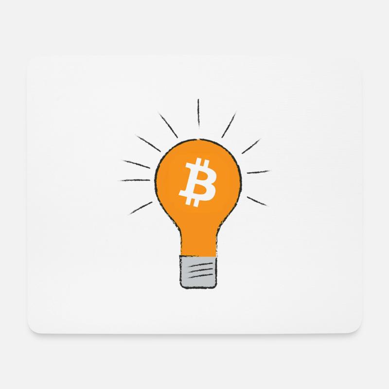 Bitcoin Glühbirne idee - Mousepad (Querformat) - Weiß