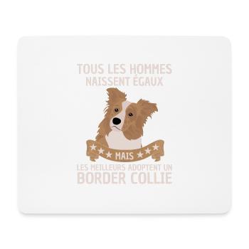 les meilleurs hommes adoptent un border collie 1 - Tapis de souris (format paysage) - blanc - Devant