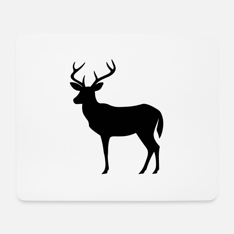 Hirsch - Mousepad (Querformat) - Weiß