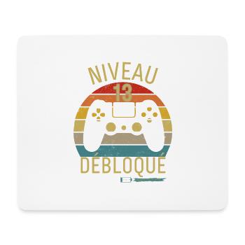 Niveau 13 Débloqué - Tapis de souris (format paysage) - blanc - Devant
