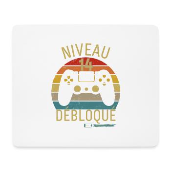Niveau 14 Débloqué - Tapis de souris (format paysage) - blanc - Devant