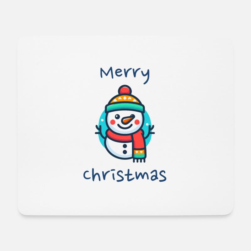 Schneemann - Mousepad (Querformat) - Weiß