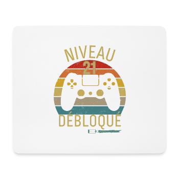 Niveau 21 Débloqué - Tapis de souris (format paysage) - blanc - Devant