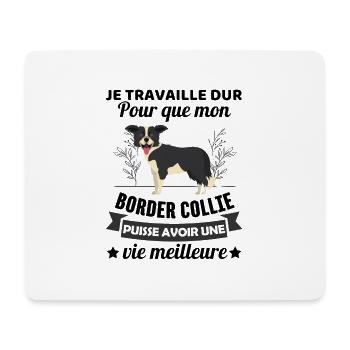 Humour border collie chien berger 1 - Tapis de souris (format paysage) - blanc - Devant
