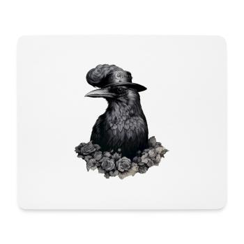 Corbeau steampunk - Tapis de souris (format paysage) - blanc - Devant