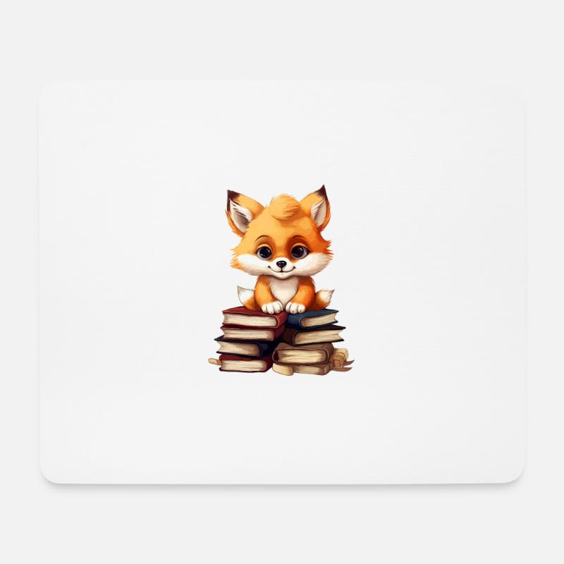 Lesefuchs - Mousepad (Querformat) - Weiß
