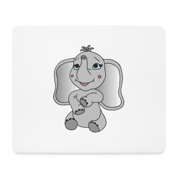 Kleiner süßer Elefant - Mousepad (Querformat) - Weiß - Vorne
