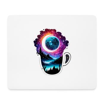 Silhouette / Wald / Porträt / Bäume / Person - Mousepad (Querformat) - Weiß - Vorne