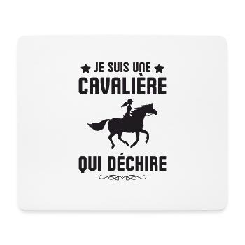 Je suis une cavalière qui déchire 2 - Tapis de souris (format paysage) - blanc - Devant