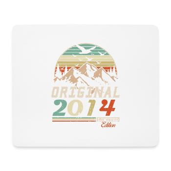 2014 vintage anniversaire rétro vintage cadeau - Tapis de souris (format paysage) - blanc - Devant