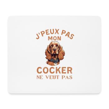 Je peux pas mon cocker ne veut pas - Tapis de souris (format paysage) - blanc - Devant