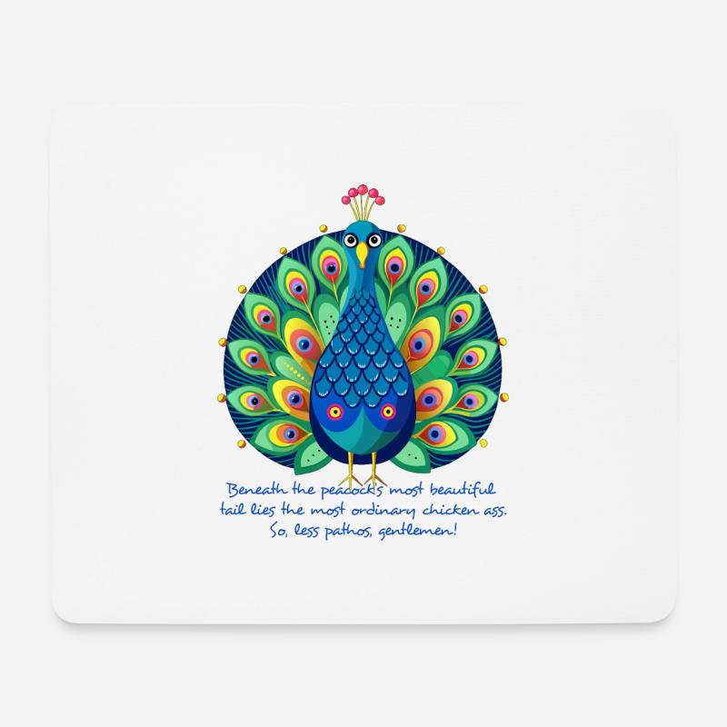 Erbärmlicher Pfau - Mousepad (Querformat) - Weiß