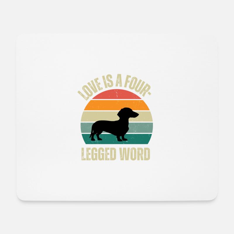 love is a four-legged word - Mousepad (Querformat) - Weiß