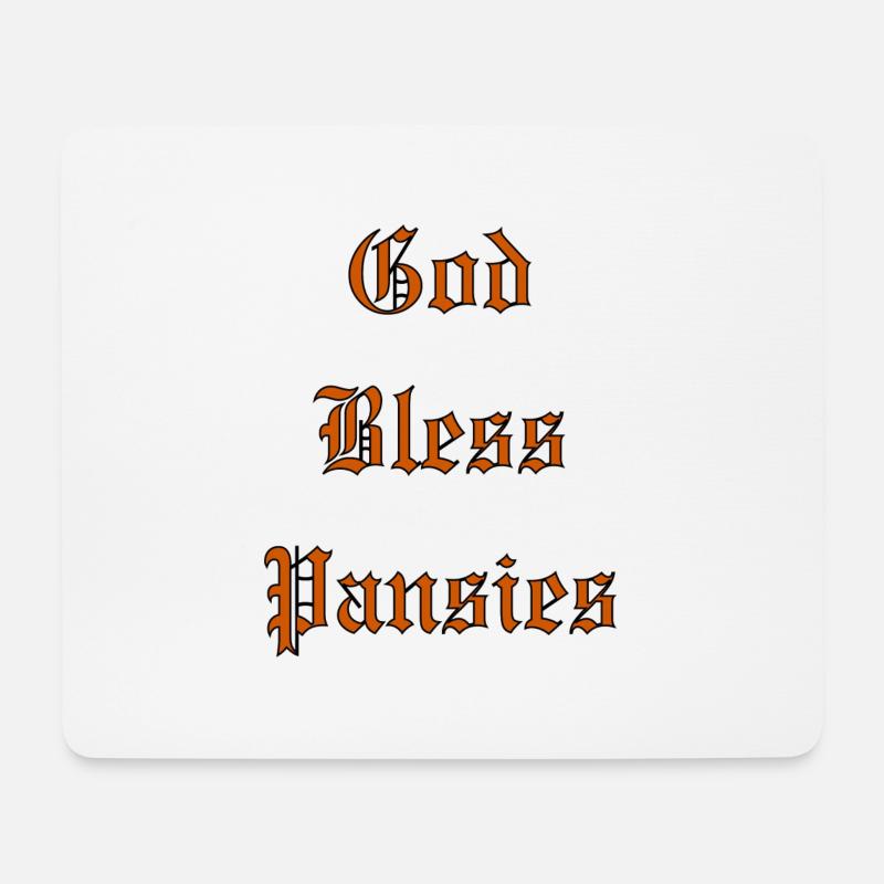GodBlessPansies - Tapis de souris (format paysage) - blanc