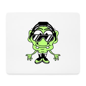 Cool DJ Leprechaun Green Gnome Grandpa Music Party Fun - Mouse Pad (horizontal) - white - Front