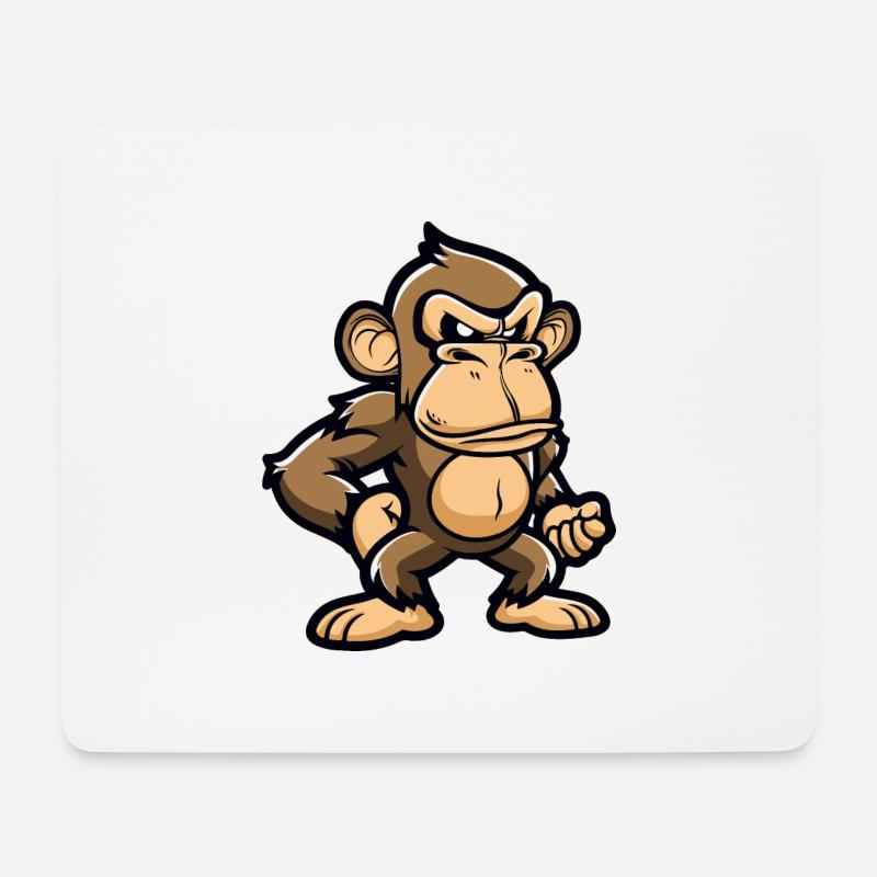 affe - Mousepad (Querformat) - Weiß