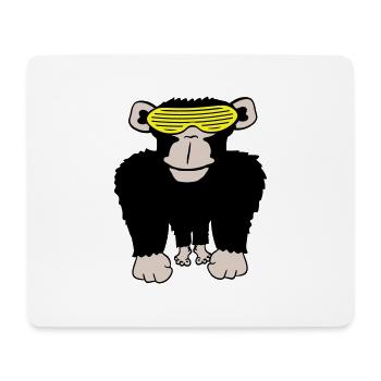 Funky Sonnenbrille Gorilla Cooler Party Affe Spaß - Mousepad (Querformat) - Weiß - Vorne