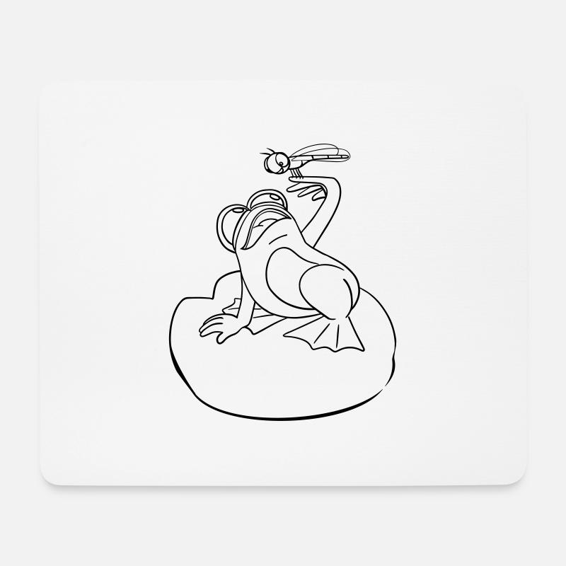 Beste Freunde Frosch und Libelle Ausmalbild - Mousepad (Querformat) - Weiß
