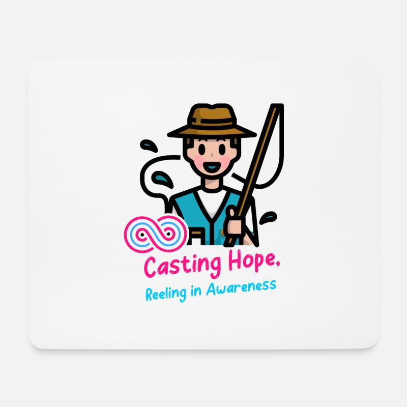 Casting Hope Reeling in Awareness - Mouse Pad (horizontal) - white