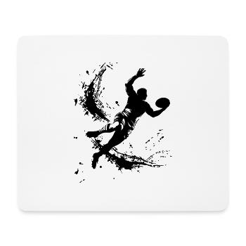 Rugby Splash Silhouette - Tapis de souris (format paysage) - blanc - Devant
