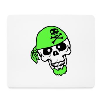 Chapeau de pirate crâne squelette tête de mort Halloween - Tapis de souris (format paysage) - blanc - Devant