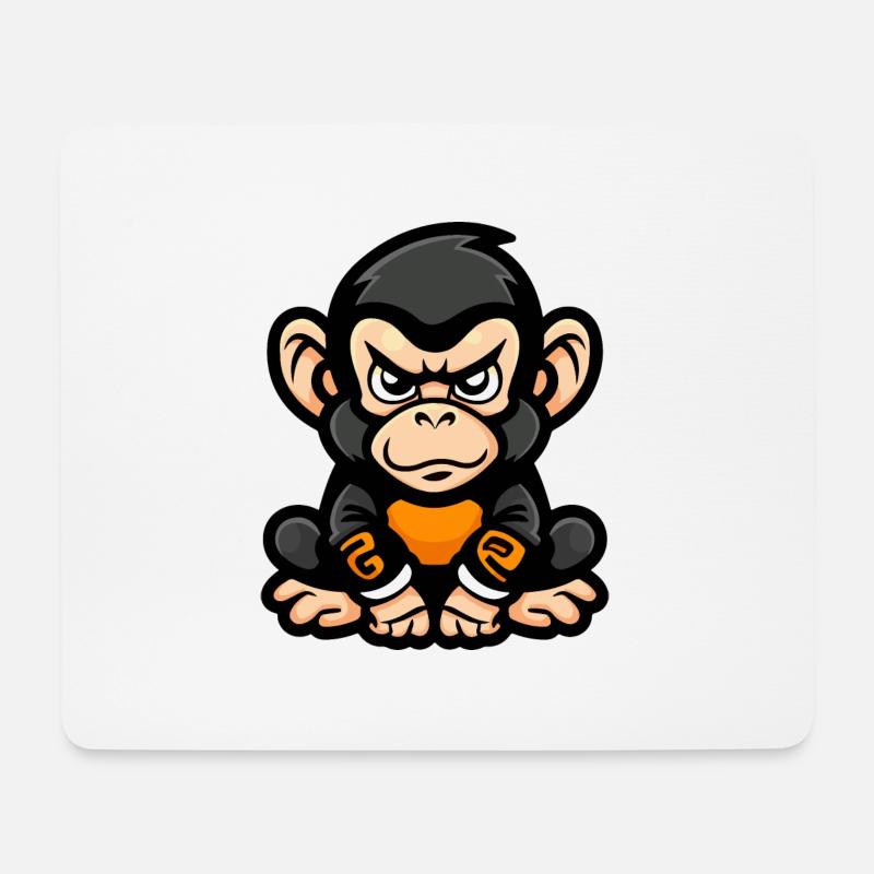 Affe Comic - Mousepad (Querformat) - Weiß