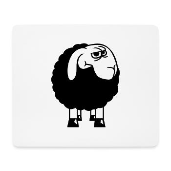 Schaf Guckt Skeptisch Kritisch Misstrauisch Starrt - Mousepad (Querformat) - Weiß - Vorne