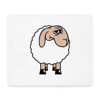 Sheep looks skeptical, critical, suspicious stares - Mouse Pad (horizontal) - white - Front