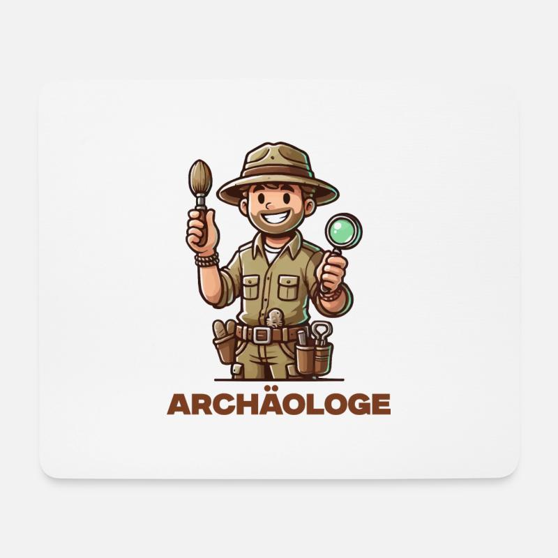 Archäologe - Mousepad (Querformat) - Weiß