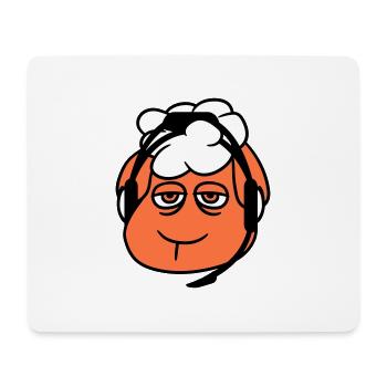 Schaf Gamer Headset Call Center Nerd Traurig Spiel - Mousepad (Querformat) - Weiß - Vorne