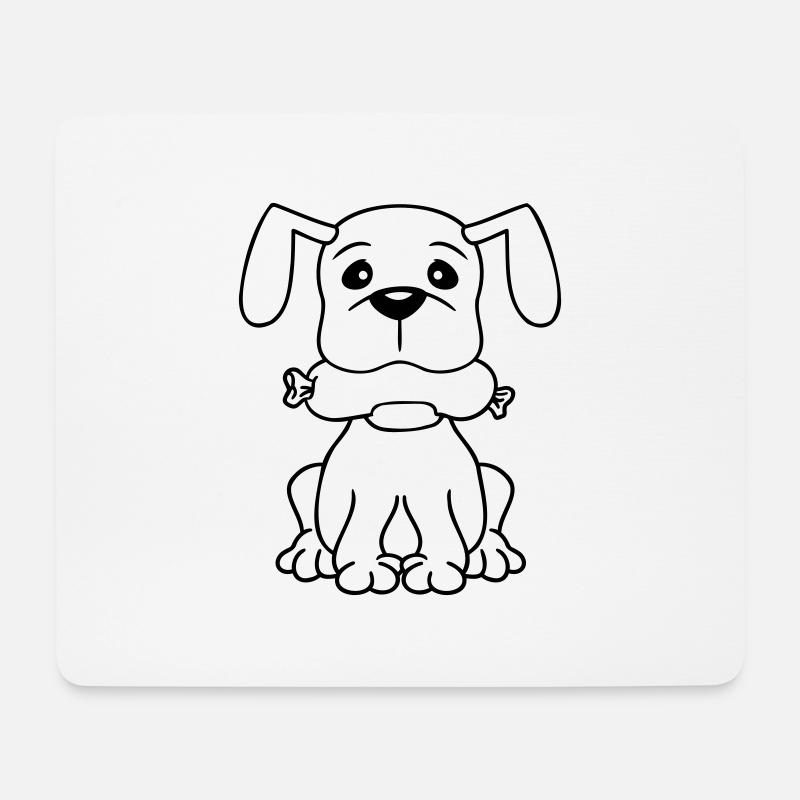 Hund Wurst Maul Hunger Essen Frisst Würstchen Süß - Mousepad (Querformat) - Weiß