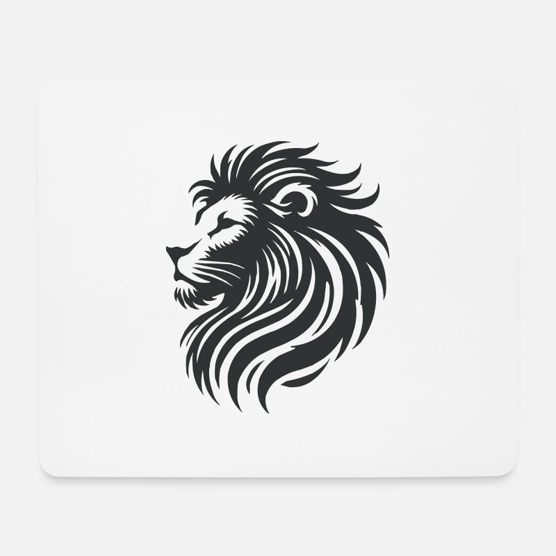 Löwe Zeichnung Tier - Mousepad (Querformat) - Weiß