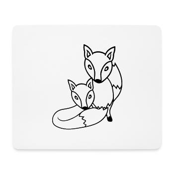 2 Foxes Friends Red Fox Two Wild Animals Team - Mouse Pad (horizontal) - white - Front