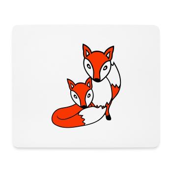 2 Foxes Friends Red Fox Two Wild Animals Team - Mouse Pad (horizontal) - white - Front