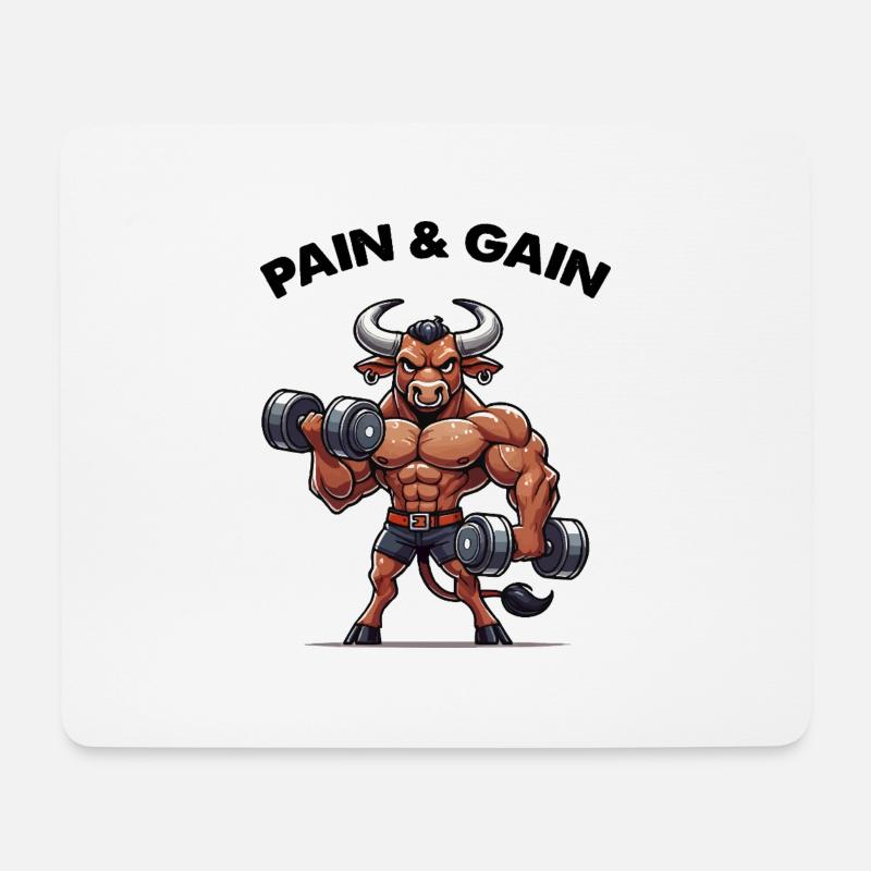 stier fitness - Mousepad (Querformat) - Weiß