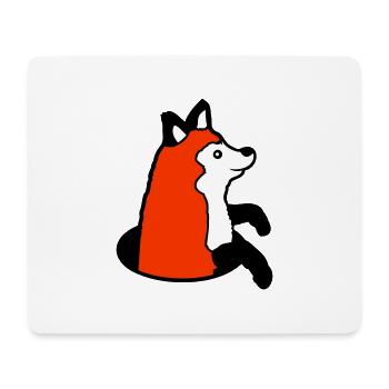 Fox Peeps Funny Out Of Ground Hole Happy Cool - Mouse Pad (horizontal) - white - Front