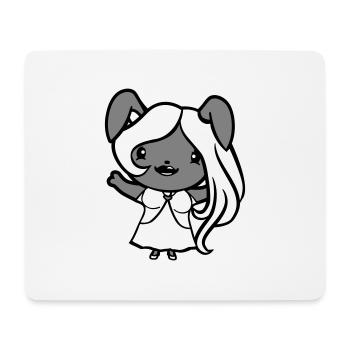Hase Mädchen Hübsch Frau Häsin Winkt Lange Haare - Mousepad (Querformat) - Weiß - Vorne