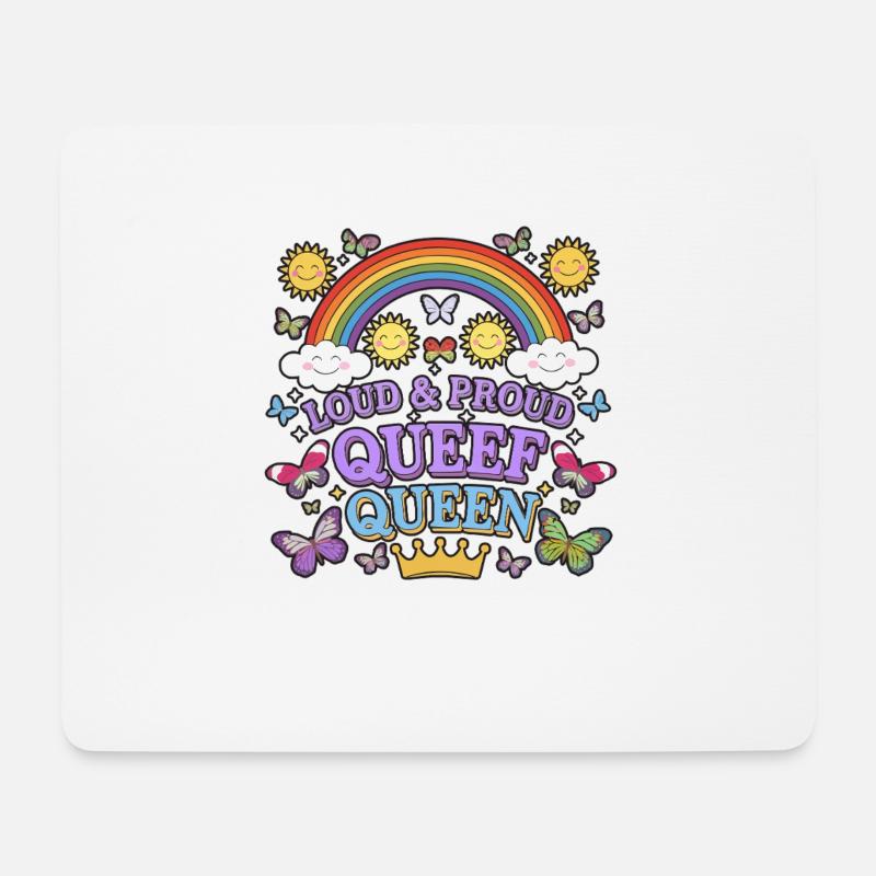 Queef Queen Queefed Humor für Erwachsene Queefing - Mousepad (Querformat) - Weiß