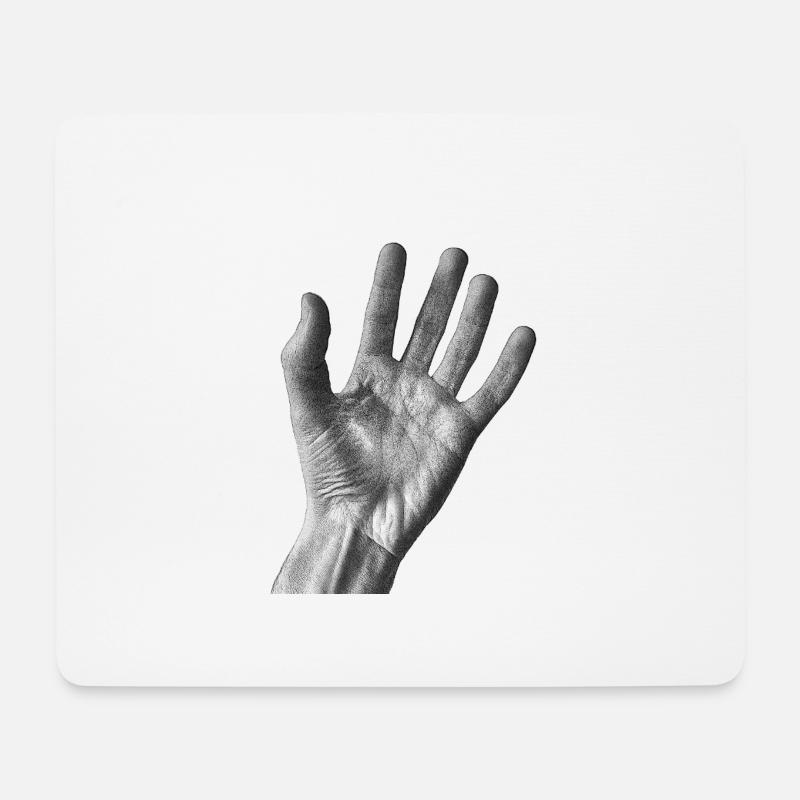 Black and white palm - Mouse Pad (horizontal) - white