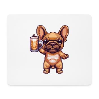 Buldog français Chiens Pixel Bière - Tapis de souris (format paysage) - blanc - Devant