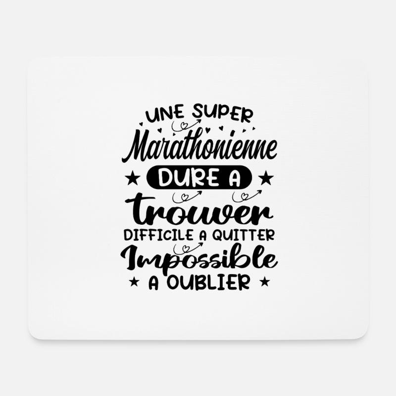 Une Super Marathonienne - Cadeau marathonienne - Tapis de souris (format paysage) - blanc