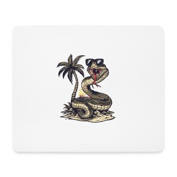 Serpent Cobra Island Palm - Tapis de souris (format paysage) - blanc - Devant