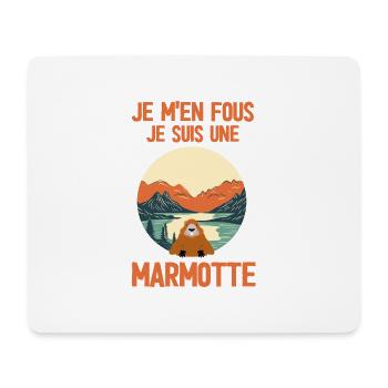 Je m'en fous je suis une marmotte - Tapis de souris (format paysage) - blanc - Devant