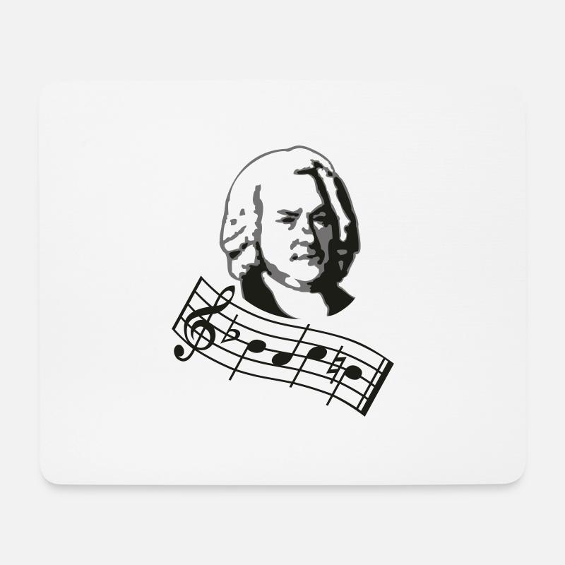bach noten 2col - Mousepad (Querformat) - Weiß